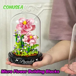 Bloques de construcción de flores para niñas y decoración navideña