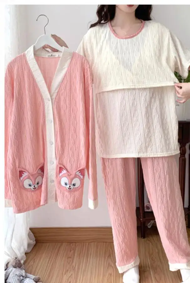 Pijamas de maternidad para lactation – Conjunto cómodo para el hospital - imagen 2