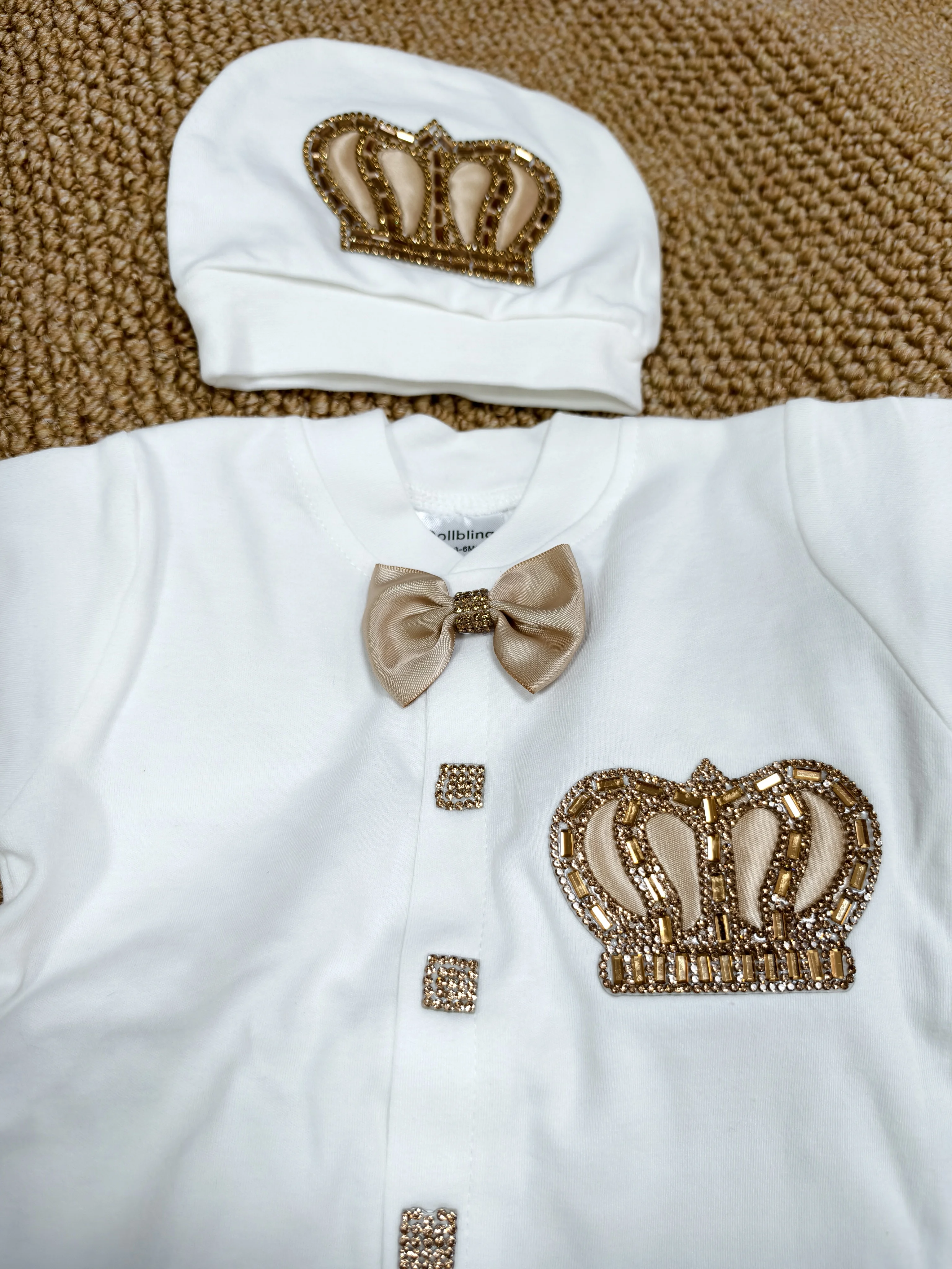 Conjunto de bebé con pelele manga larga y corona de regalo - imagen 3