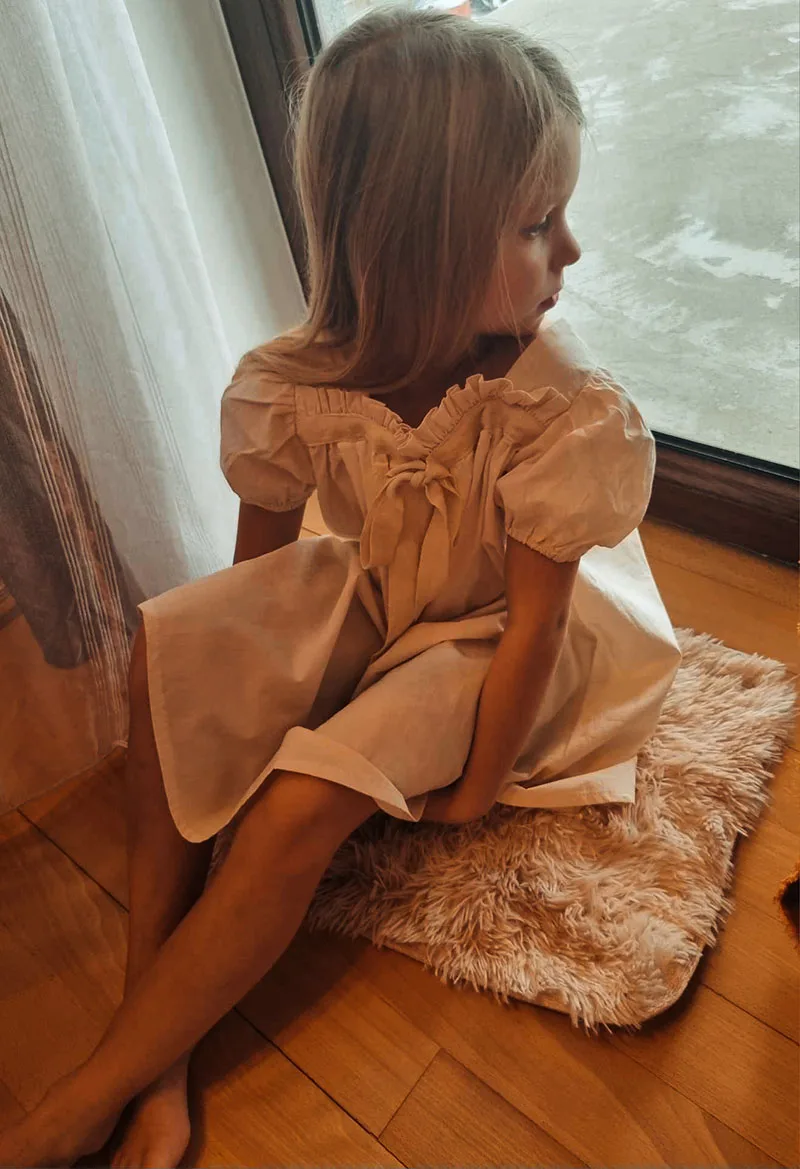 Vestido de niña MILANCEL con forro y manga globo floral para fiesta - imagen 5