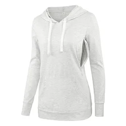 Sudadera con capucha de lactancia a rayas para invierno
