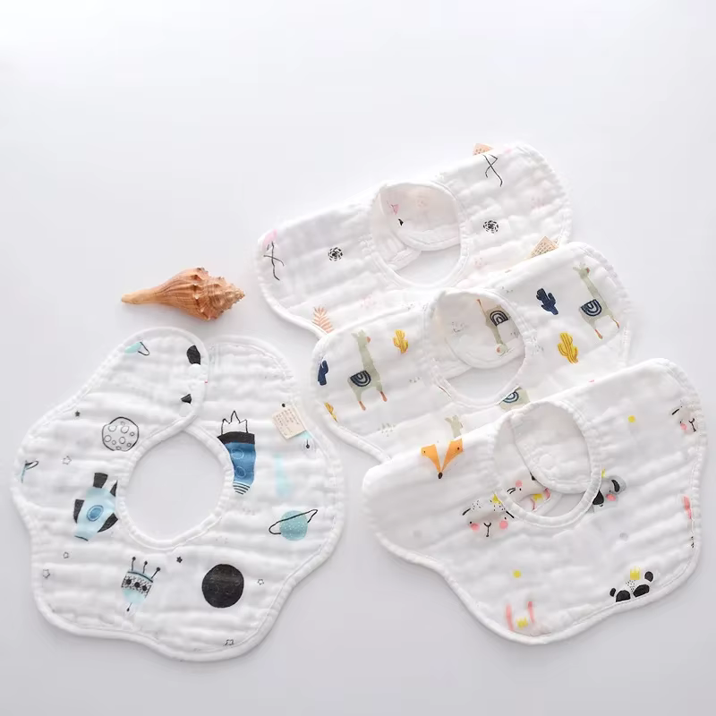 Babero giratorio de gasa para bebé – Pañuelo absorbente multiusos - imagen 3
