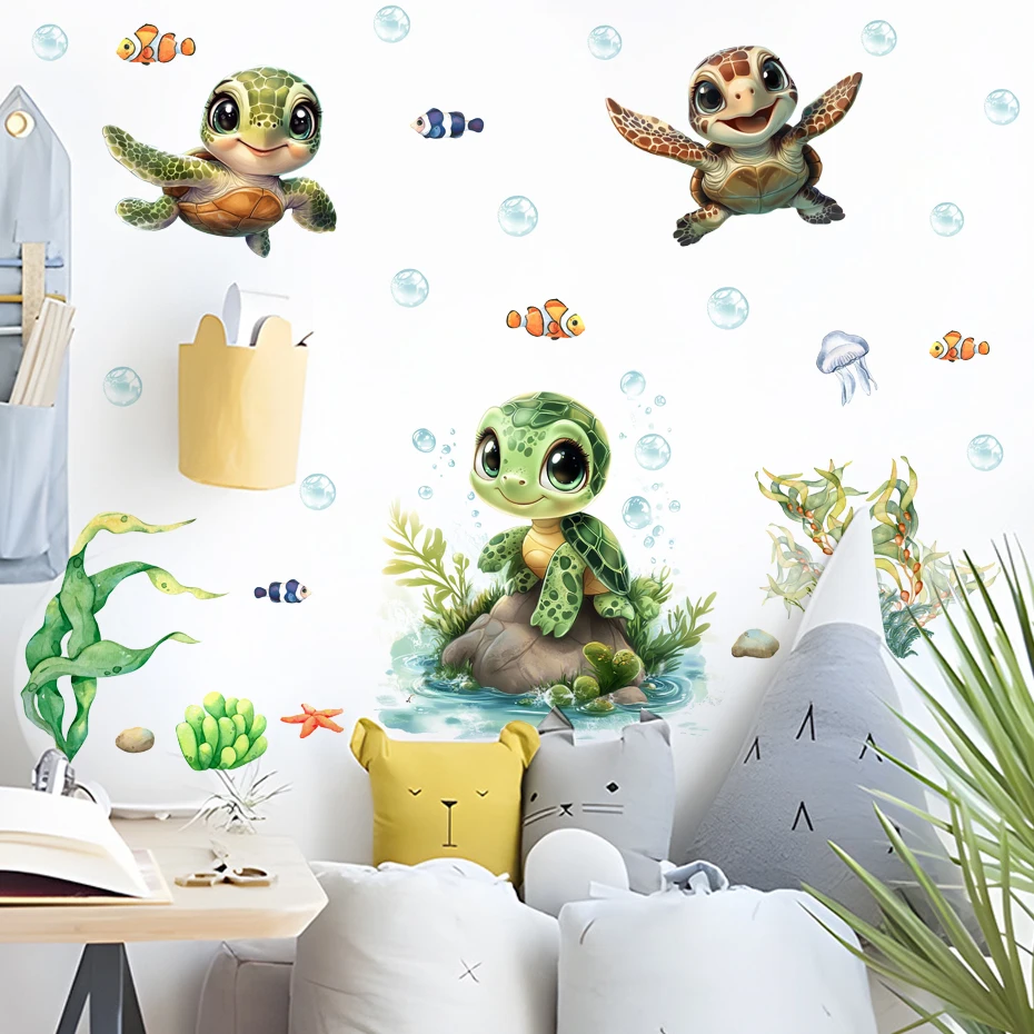 Pegatinas de pared Sea Life de tortuga impermeables PVC - imagen 3
