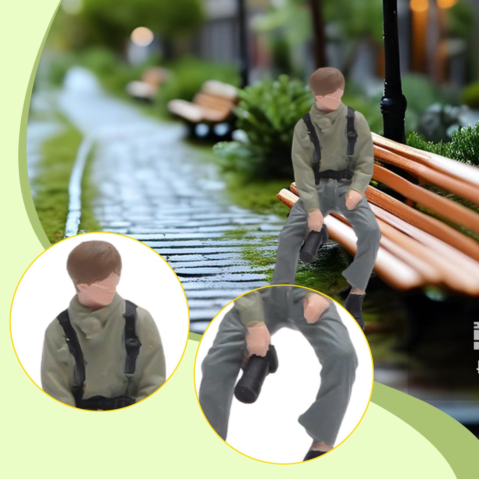 Figura de fotógrafo en miniatura 3D para maquetas y decoración - imagen 3
