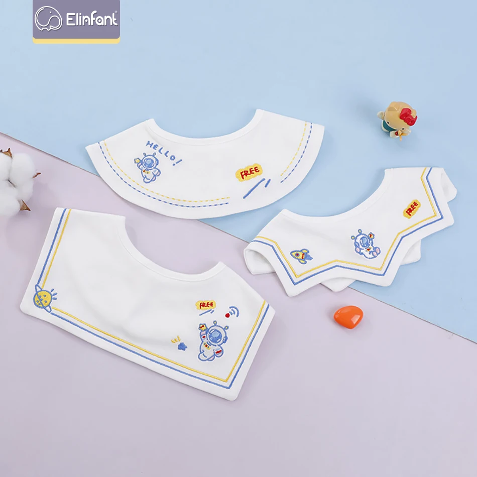 Elinfant Babero bandana bordado para bebé – Algodón puro - imagen 3