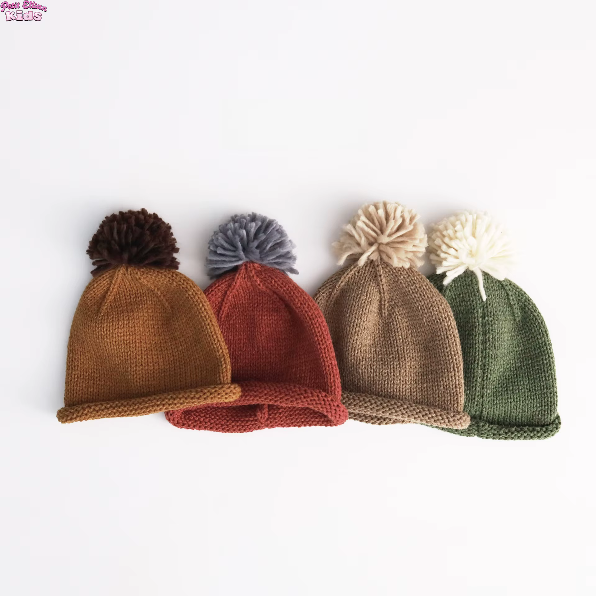 Gorro de invierno en punto con pompón cálido para niños - imagen 5