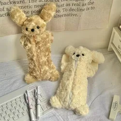 Estuche infantil de felpa suave con cremallera para lápices