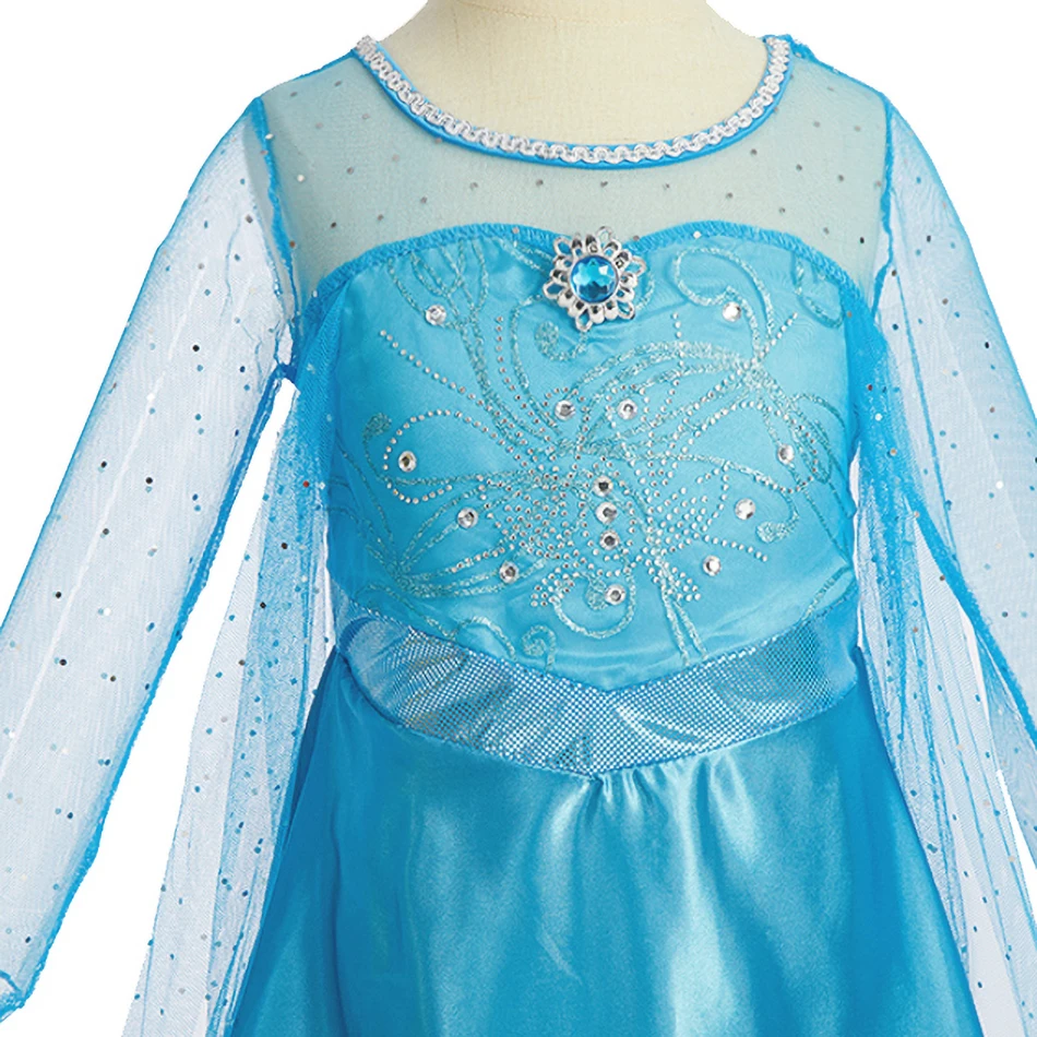 Disfraz de Carnaval para niñas, vestido princesa Reina de Hielo con capa de malla - imagen 4