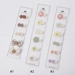 Pinzas de pelo con flores para niña recién nacida