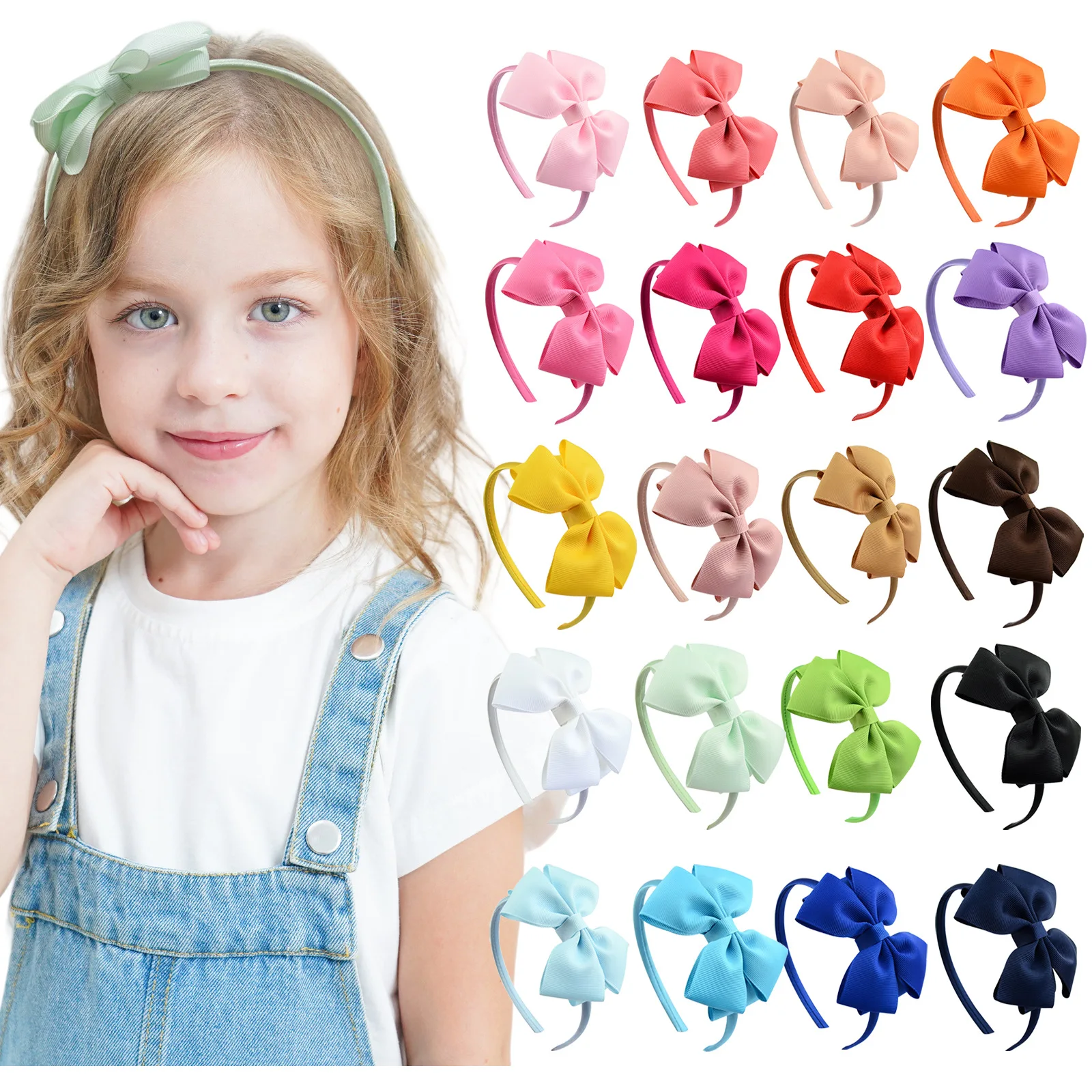 Diadema con lazo de color liso para bebé niña - Fiesta - imagen 5