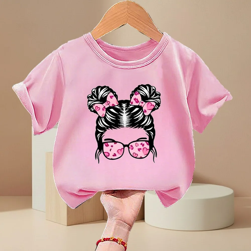 Camiseta de verano manga corta para niña con estampado