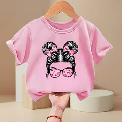 Camiseta de verano manga corta para niña con estampado