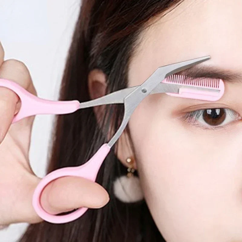 Tijeras para cejas de acero inoxidable: recortador con peine - imagen 4