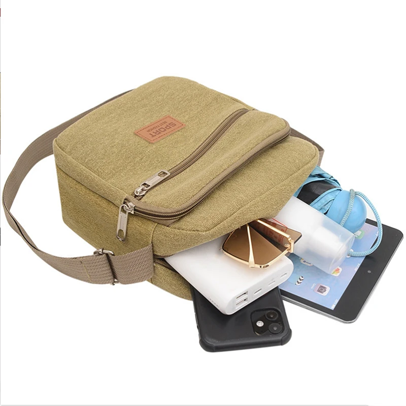 Bandolera de lona para hombre – Diseño moderno de gran capacidad