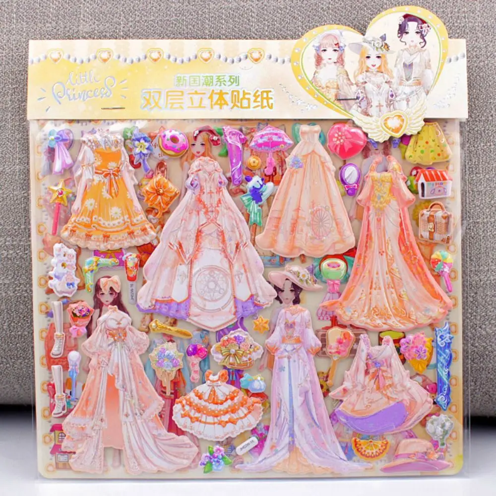 Pegatinas 3D para disfraz de princesa con encaje abullonado
