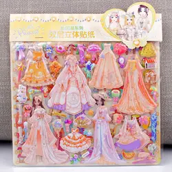 Pegatinas 3D para disfraz de princesa con encaje abullonado