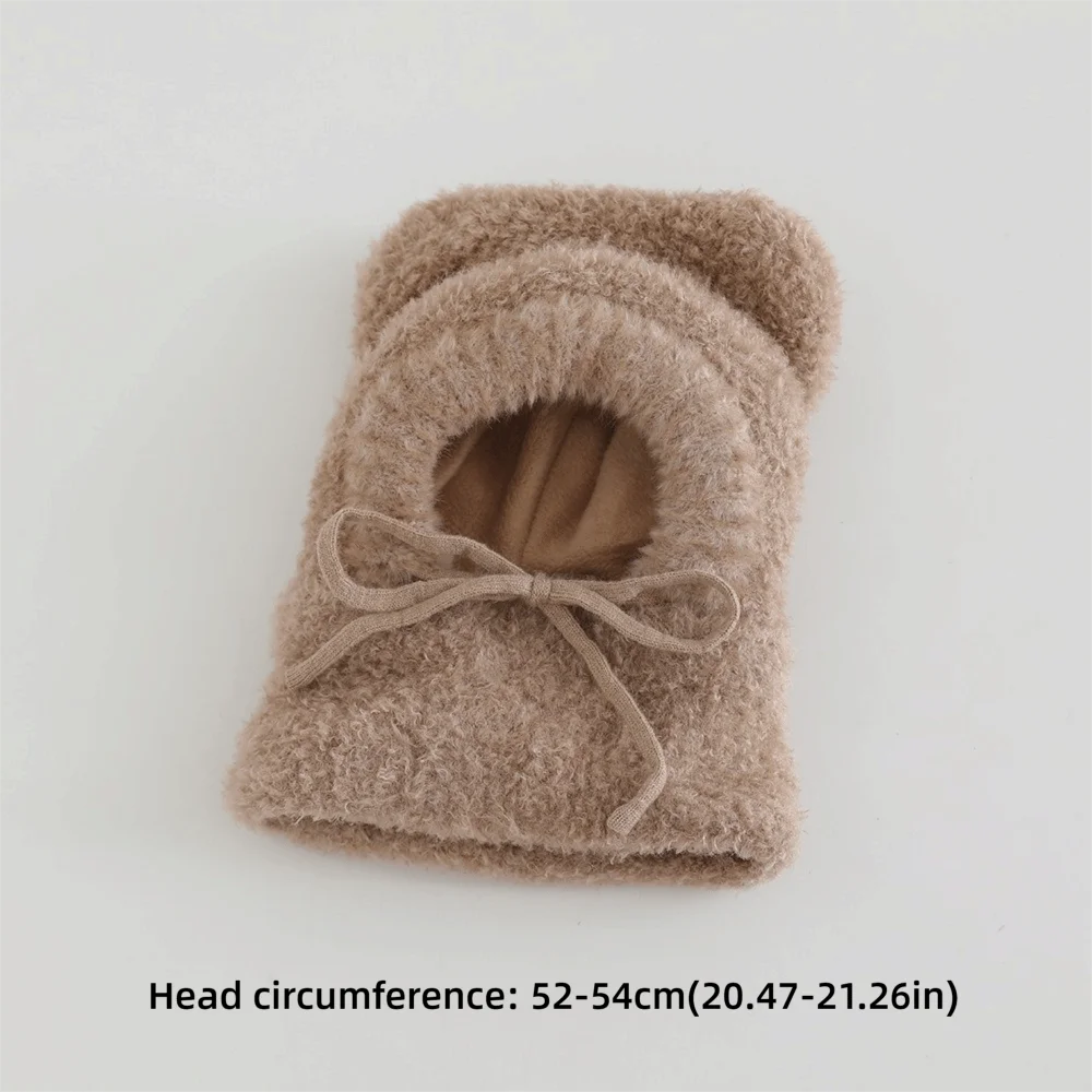 Gorro infantil de punto con forma de oso y forro de felpa