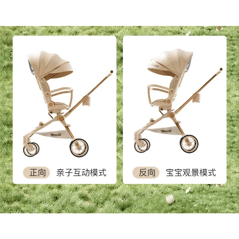 Cochecito de bebé bidireccional ligero plegable para paseos - imagen 5
