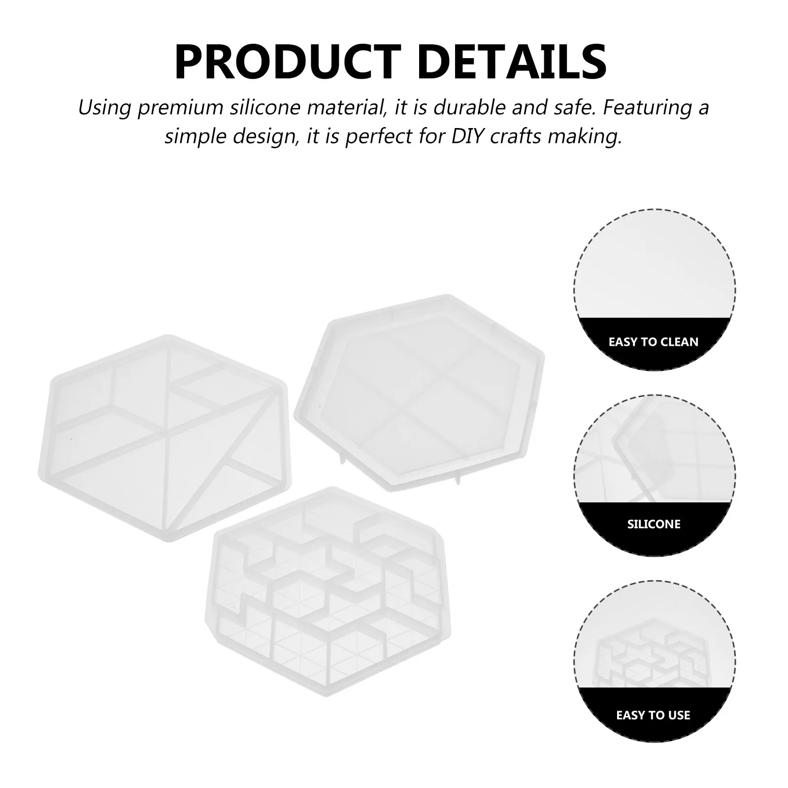 Molde de silicona hexagonal antiadherente para manualidades