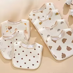 Baberos impermeables para bebé con estampado de dibujos animados