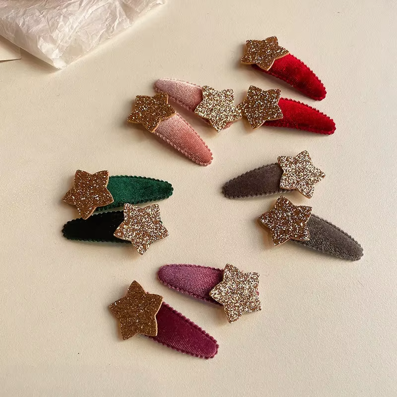 Clips de pelo de terciopelo para niñas – Diseño princesa - imagen 4