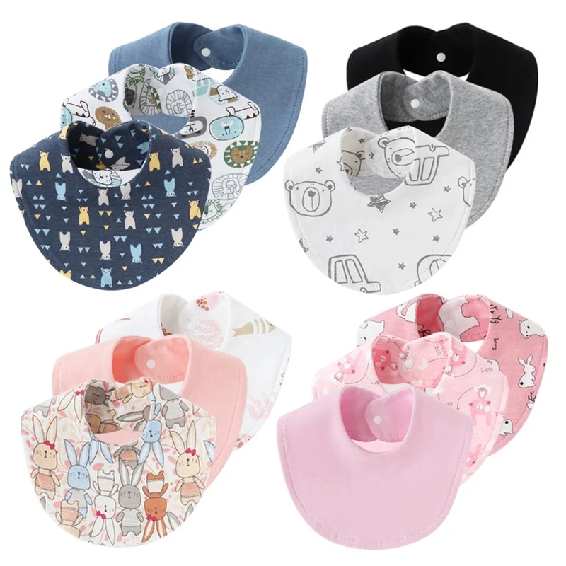 Baberos de bebé en algodón para eructar con estampado infantil - imagen 3