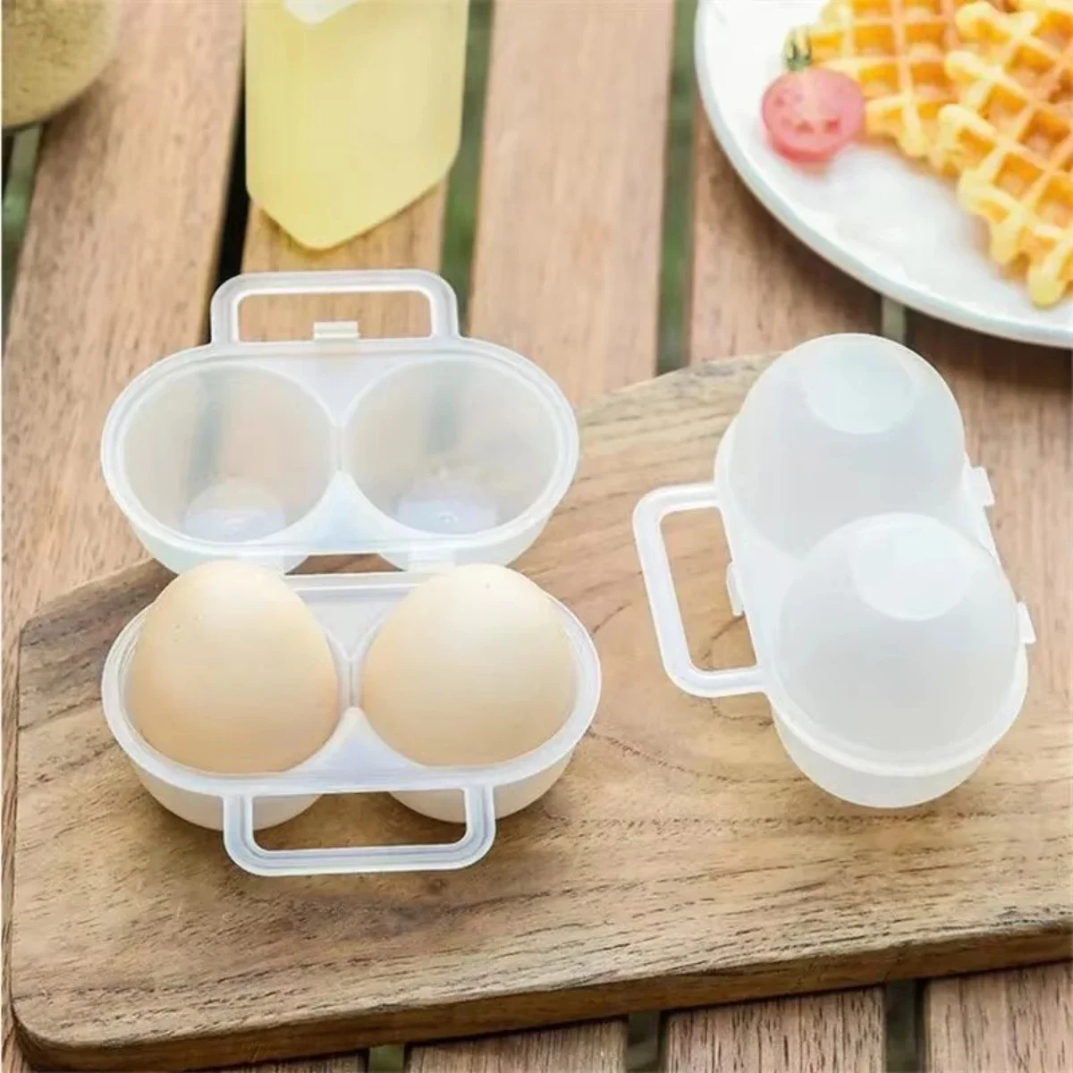 vvocci Caja de huevos portátil exterior plástico resistente a impactos - imagen 2