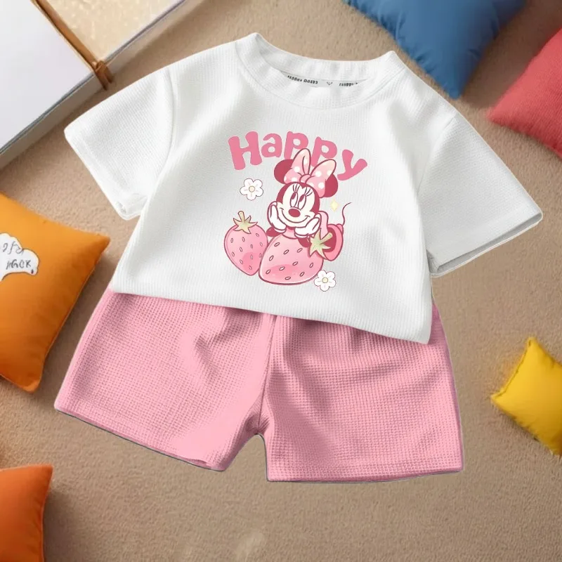 Disney Minnie: conjunto para niña con camiseta y pantalón corto verano - imagen 3