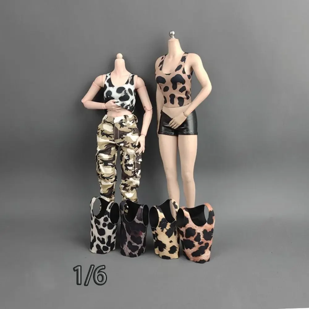 Conjunto de ropa para muñecas chaleco leopardo y camiseta algodón - imagen 2