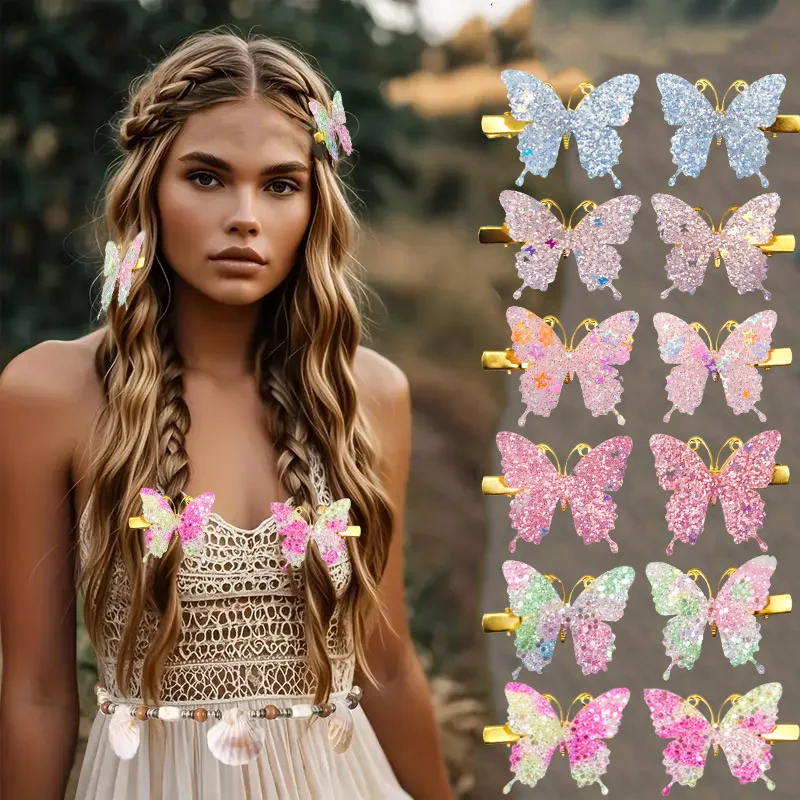 Pinza para el pelo de niña con mariposa y estilo hada - imagen 5