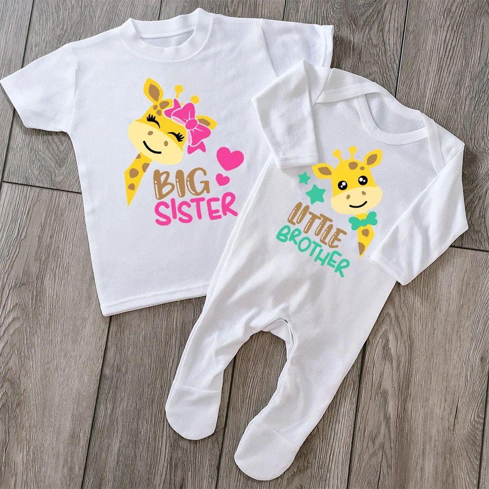 Conjunto infantil a juego jirafa – Ropa suave para hermanos - imagen 2