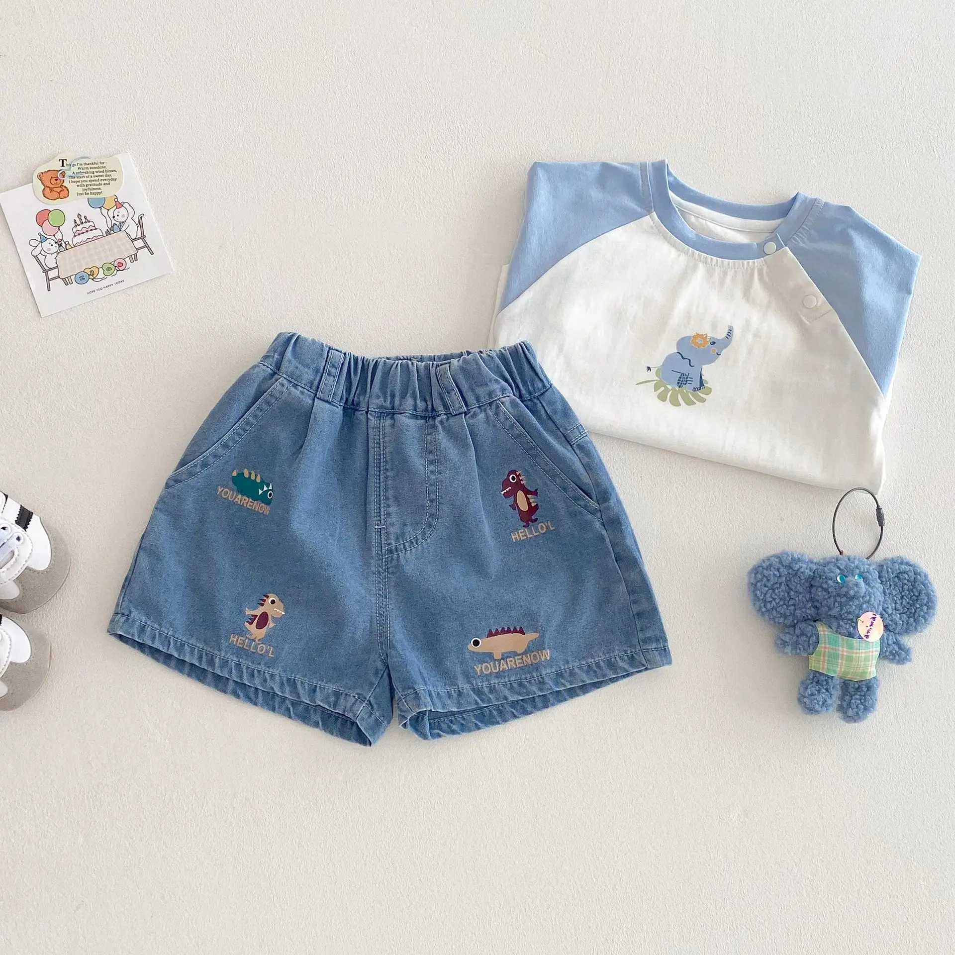 MILANCEL Shorts Vacleros Niño Dinosaurios Bordados - imagen 4