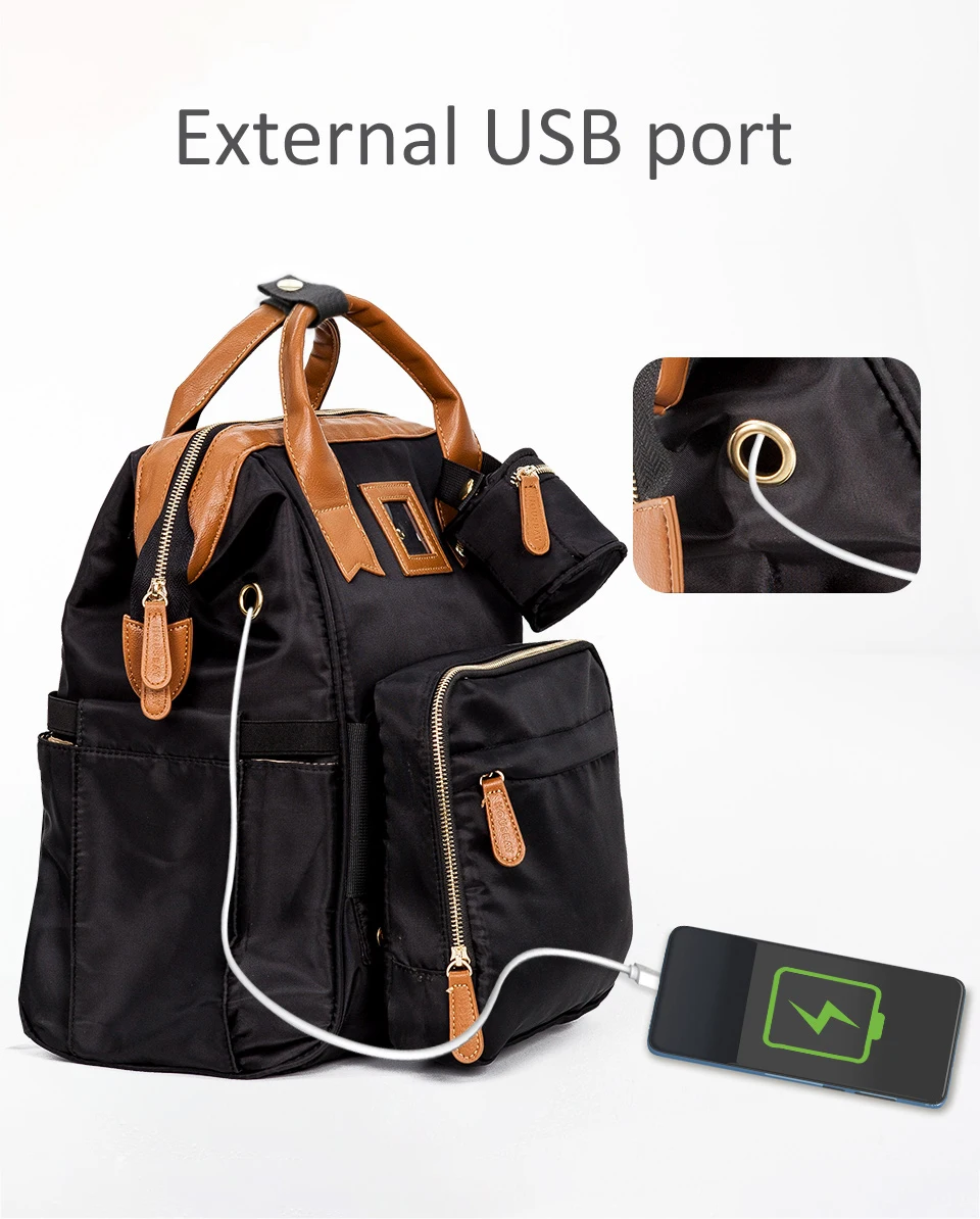 Interior organizado de la bolsa