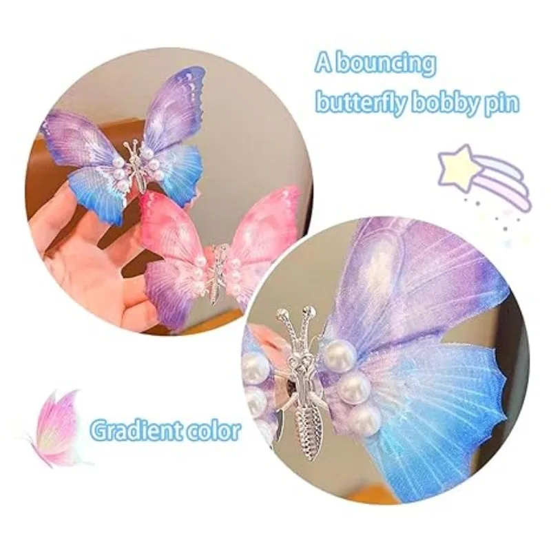 Pinzas mariposa purpurina coloridas para el pelo de niñas y niños - imagen 2
