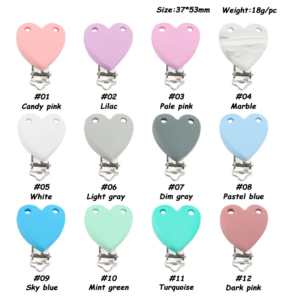 Clips corazón silicona para pulseras bebé - imagen 2