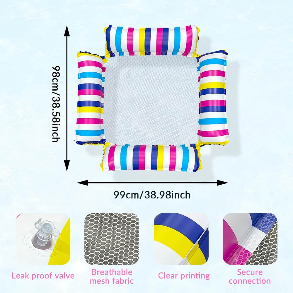 Silla flotante hinchable para piscina y playa, asiento individual - imagen 5