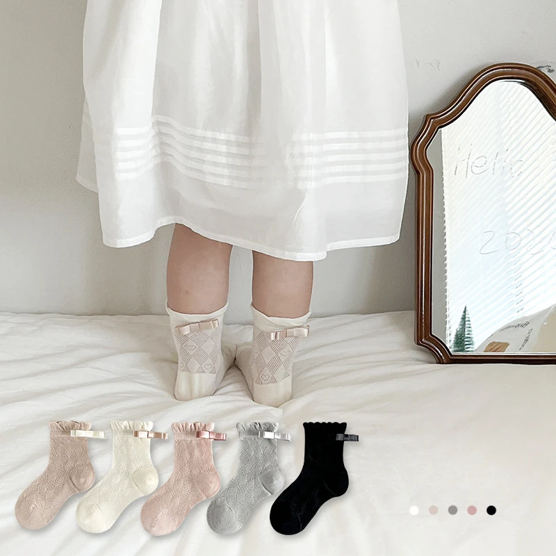 Calcetines finos de algodón con corazón para niños – Transpirables verano - imagen 4