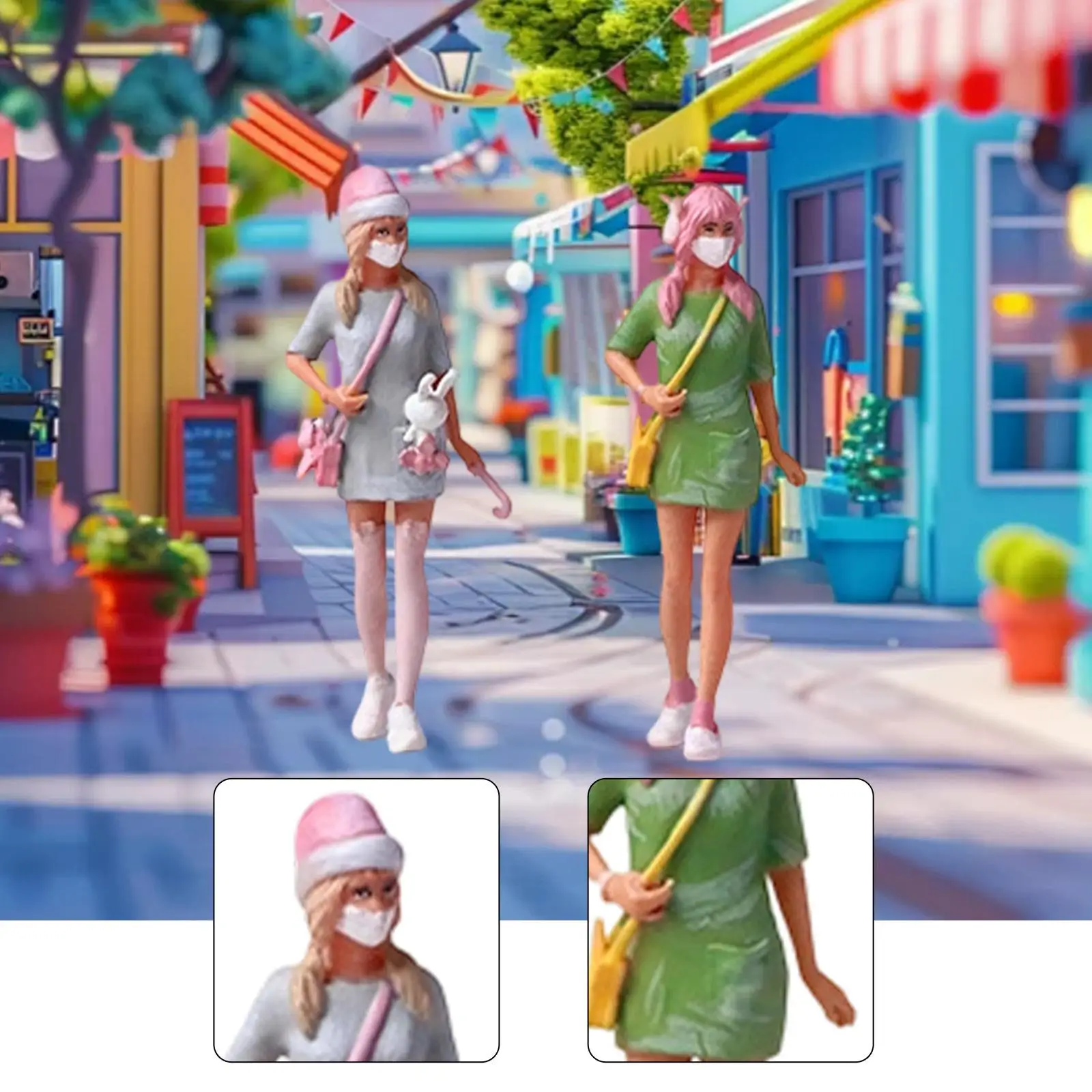 Figura femenina para micro paisajes de diorama en escala - imagen 2