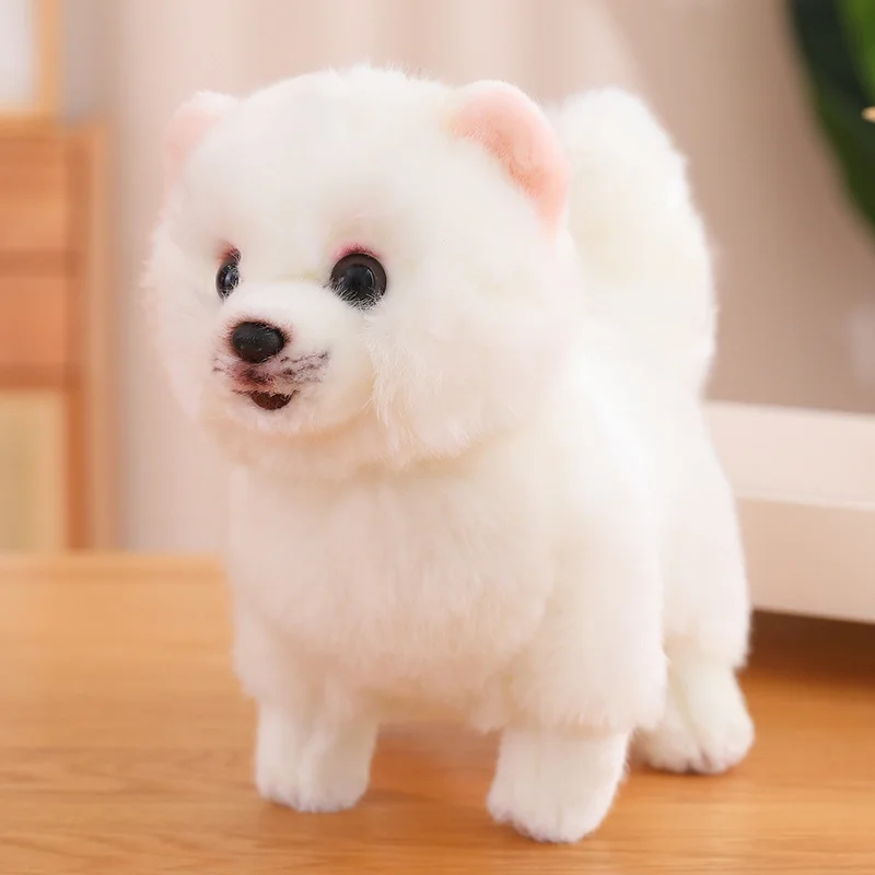 Peluche de perro pomerania realista, suave y bonito para niños - imagen 3