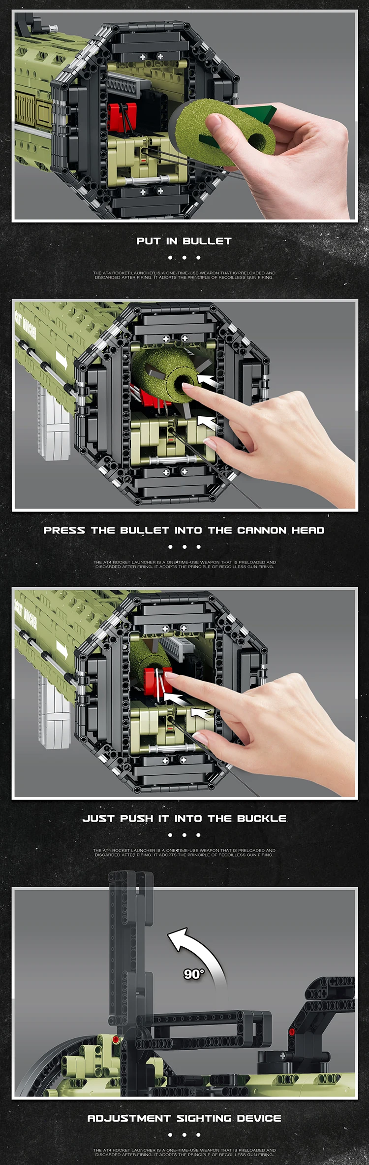 Ladrillos de ABS del set de construcción Bazooka RPG