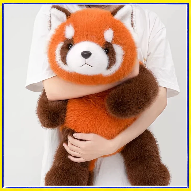 Peluche de panda rojo suave para abrazar y dormir, acolchado