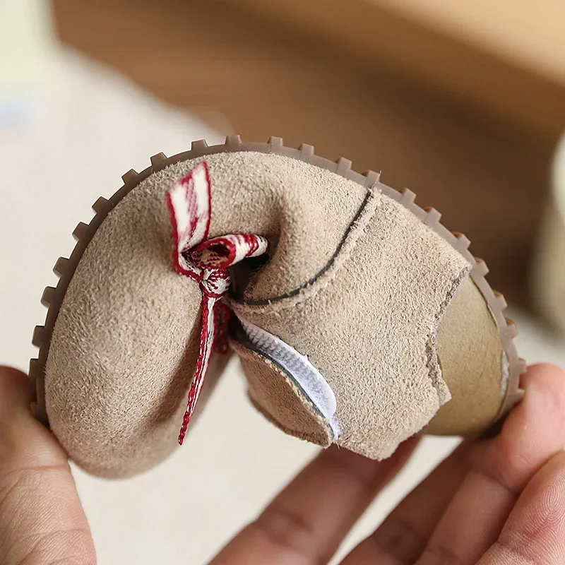 Sandalias cerradas de verano para niña – Lazo a cuadros nude - imagen 3