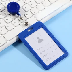 Portatarjetas escolar infantil con clip retráctil – Diseño vertical
