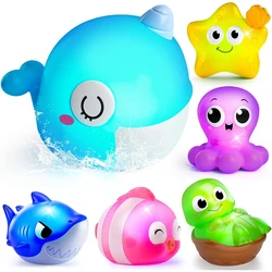 Juguete de baño luminoso con animales marinos para bebés