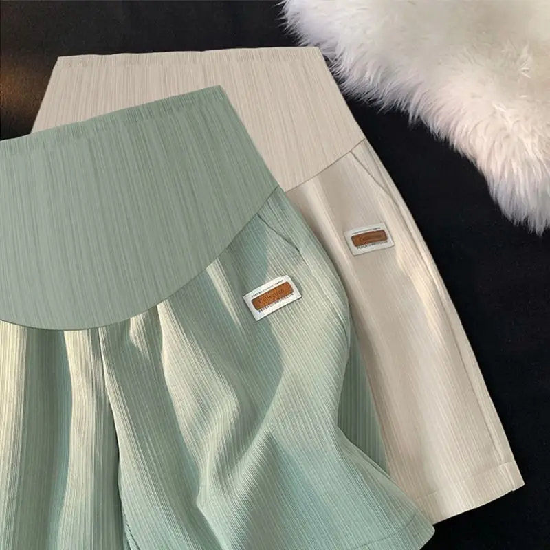 Pantalones cortos de maternidad pierna ancha, cintura elástica - imagen 4