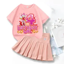 Conjunto verano niña vestido y camiseta estampado de números