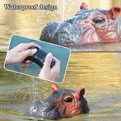 Barco teledirigido impermeable con doble hélice hipopótamo