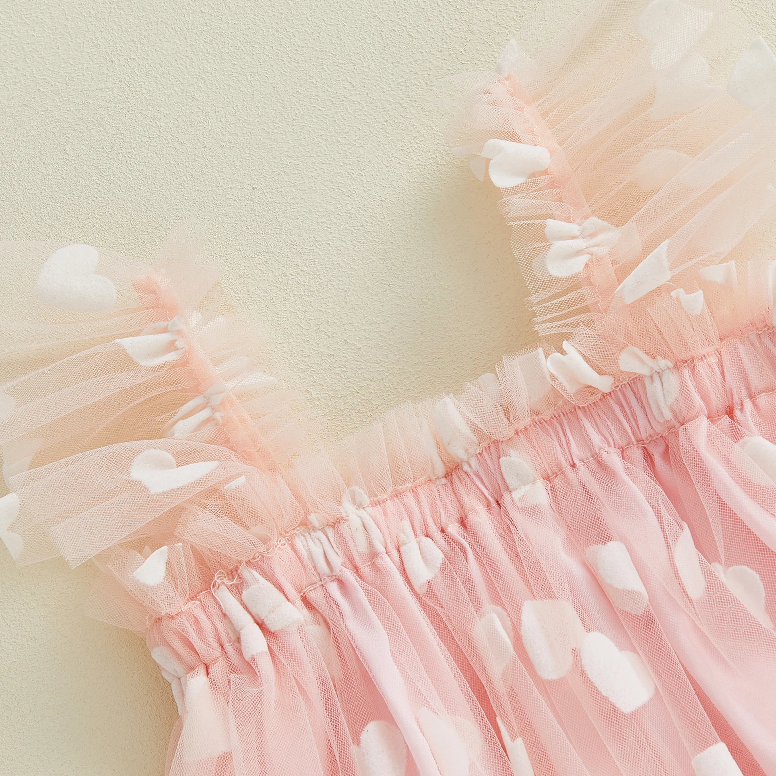 Vestido de verano princesa para niña con mangas voladoras y tul