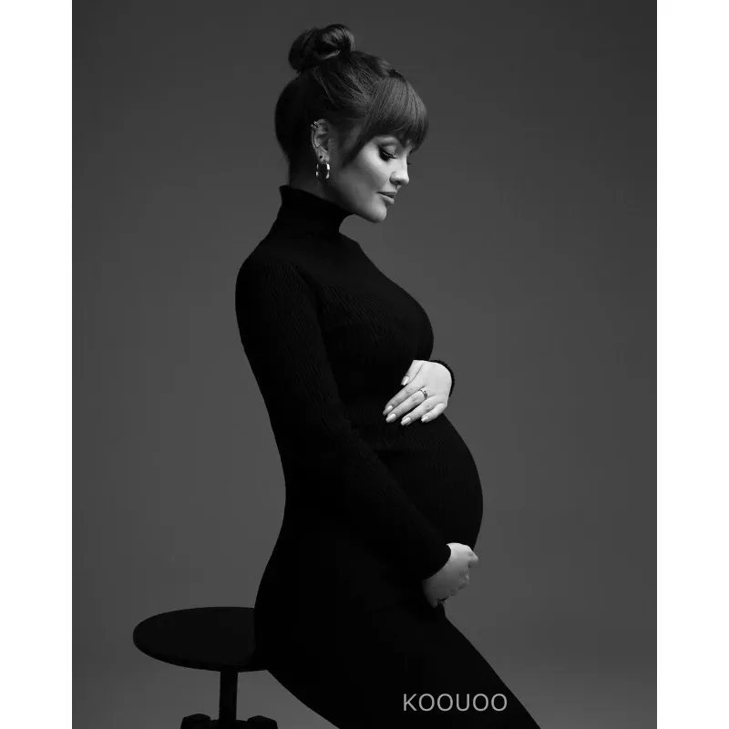 Vestido de maternidad largo para sesión fotográfica – ajuste suave
