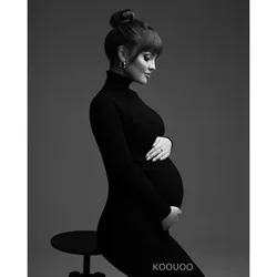 Vestido de maternidad largo para sesión fotográfica – ajuste suave